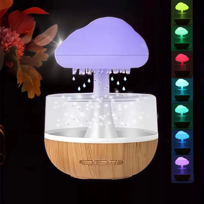 Rain Cloud Humidifier Colorful Mushroom Cloud Night Light Essential Oil Aromatherapy Machine