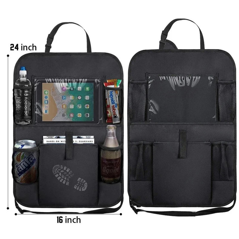 Car Backseat Organizer with Touch Screen Tablet Holder Auto Storage Pockets&Seat Back Protectors and Car Accessories