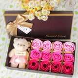 Valentine'S Day Bear Gift Box 12 Flower