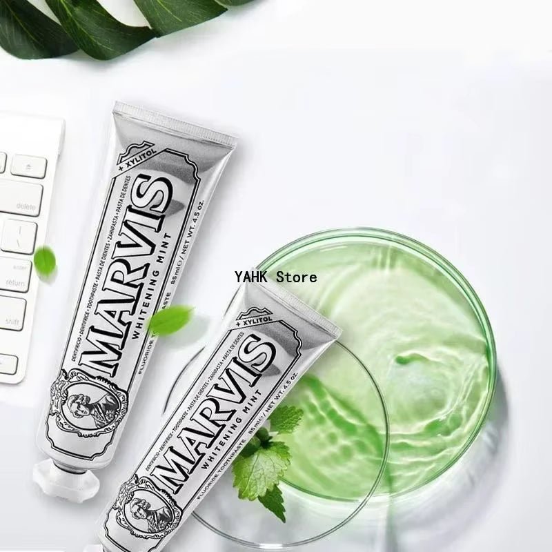 85Ml Italy Original Marvis Whitening Mint Freshen Breath and Remove Smoke Stains Toothpaste 1 Piece