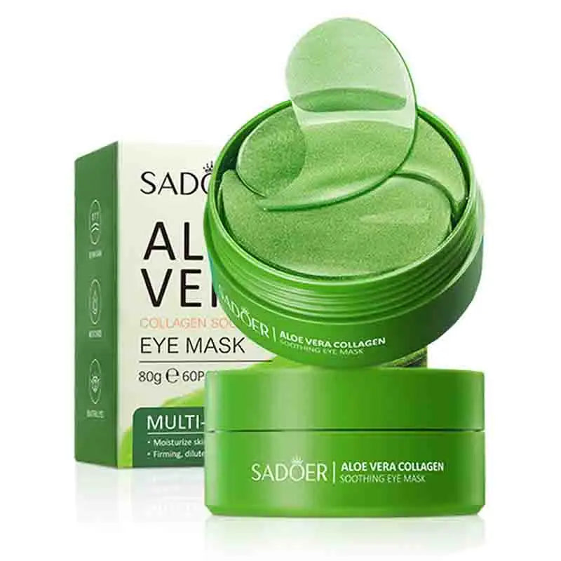 60Pcs Aloe Vera Collagen Eye Mask anti Dark Circles & Eyes Bags Removal