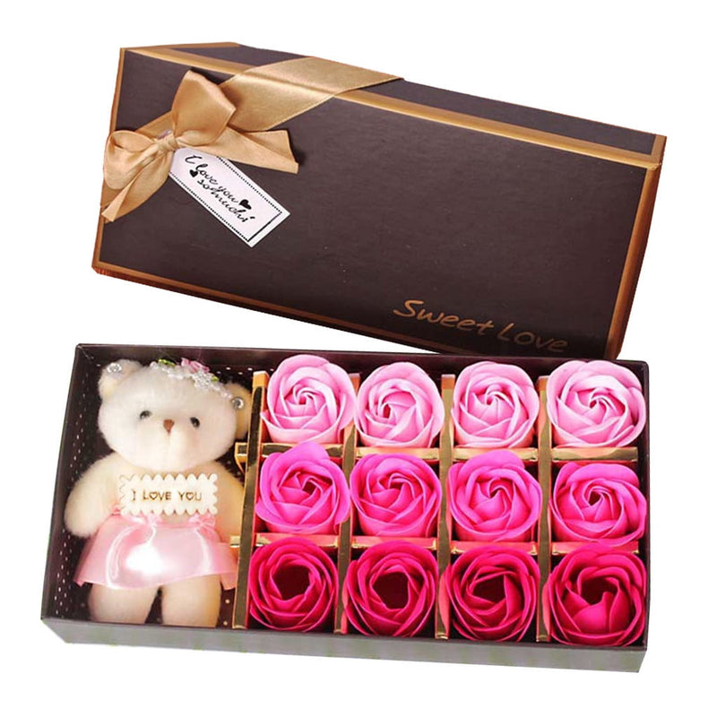 Valentine'S Day Bear Gift Box 12 Flower