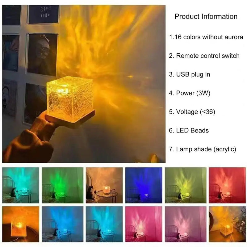 Light Projector Rotating Northern lights Projector 16 Colors Changing Remote Control Plug-Play 