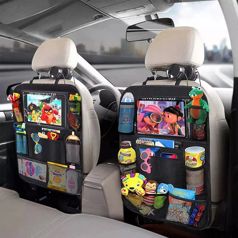 Car Backseat Organizer with Touch Screen Tablet Holder Auto Storage Pockets&Seat Back Protectors and Car Accessories